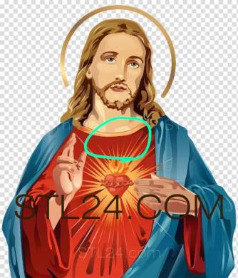 Иконы (Святе́йшее Се́рдце Иису́са Христа́, IK_1823) 3D модель для ЧПУ станка